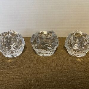 Swedish style snowball votive candle holders (set of 3)